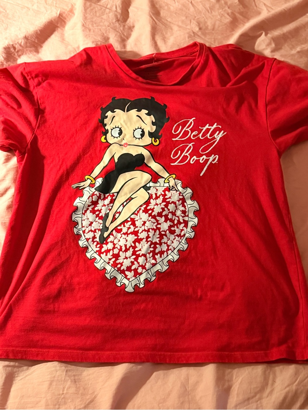 Betty Boop Red Tee with Heart Graphic